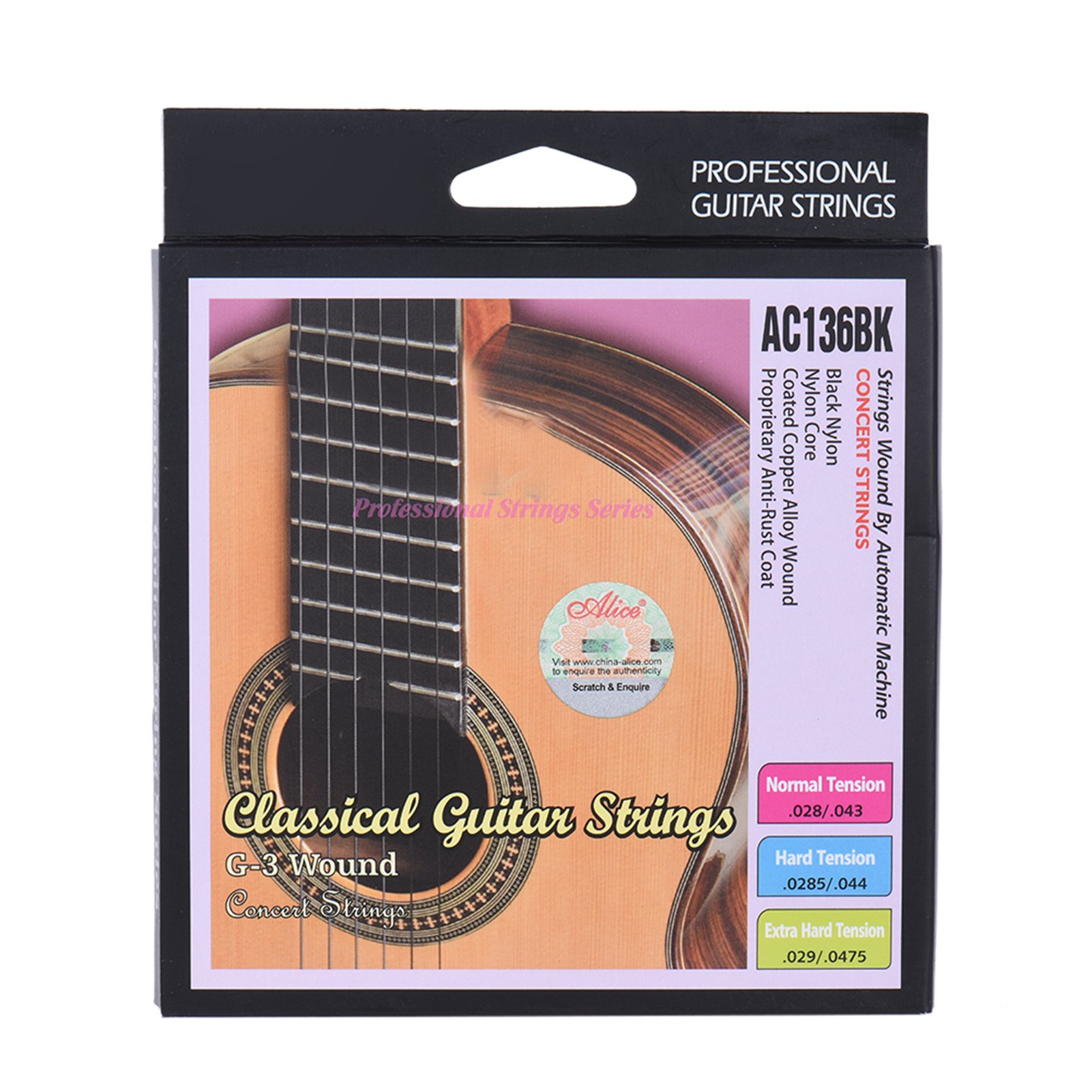 Classical Guitar Nylon - Струны для классической гитары Alice AC136BK-H,